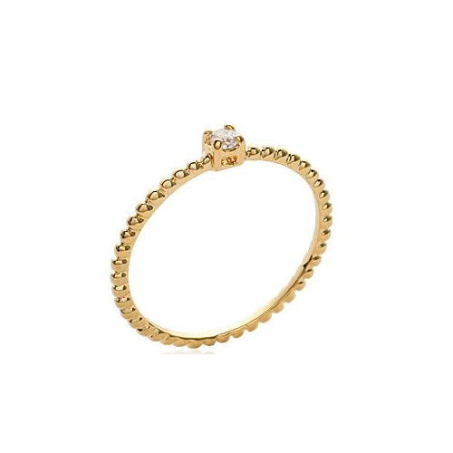 Bague Plaqué Or Solitaire
