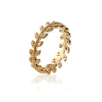 Bague Plaqué Or Laurier