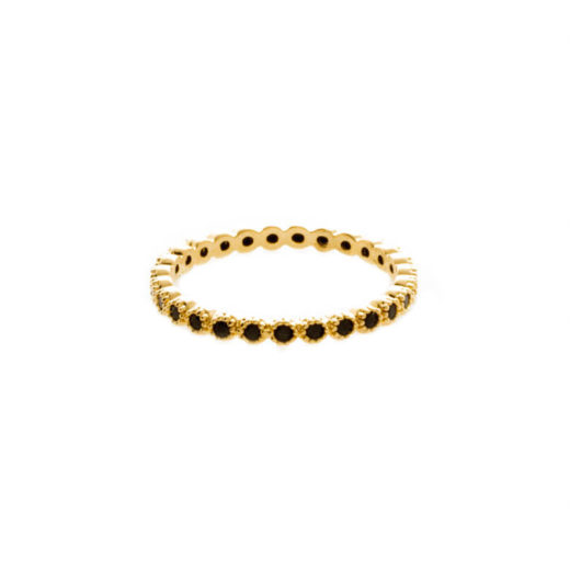 Bague Plaqué Or Aima Noir
