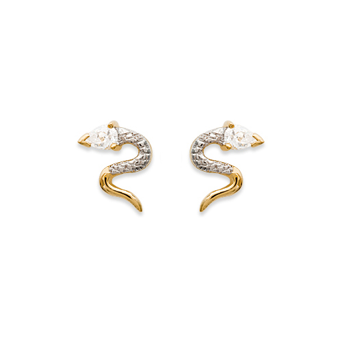 Puces Plaqué or Serpent Zircons