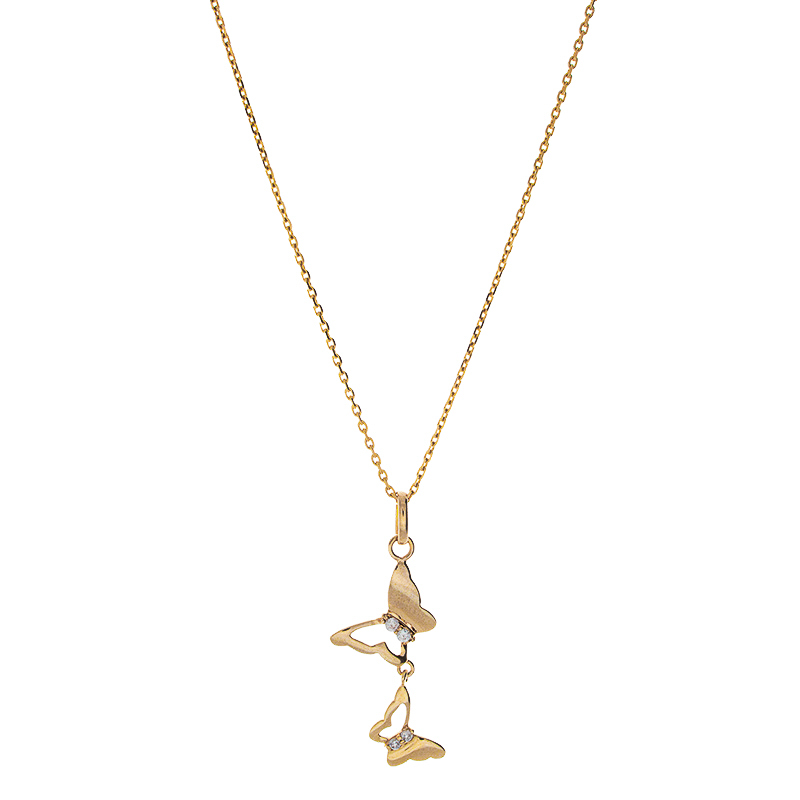 Collier Plaqué Or Butterflies