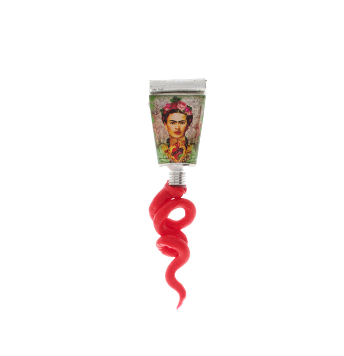Broche Niki Boden Paint Frida Kahlo Red 1