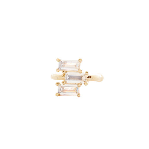 Bague d'oreille Plaqué Or Feu Blanc