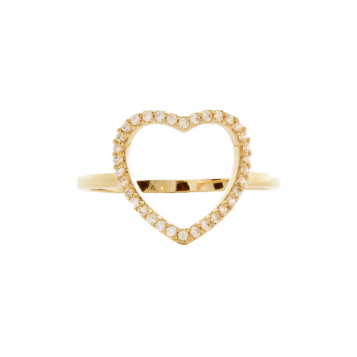 Bague Plaqué Or Big Coeur Zirc