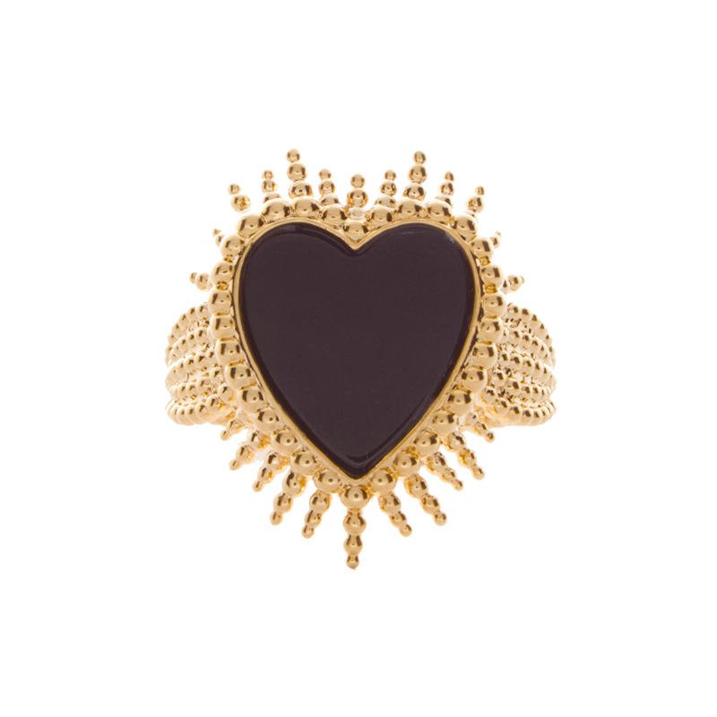 Bague Plaqué Or Coeur Sun