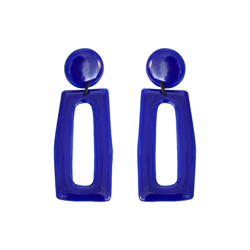 Boucles d'oreilles Thierry Joo Rectangle Bleu