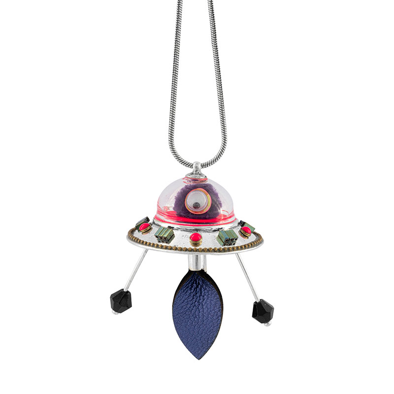 COLLIER SPOUTNIK COULEUR ARGENT MULTI