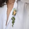 Broche Niki Boden Paint Frida Kahlo Vert