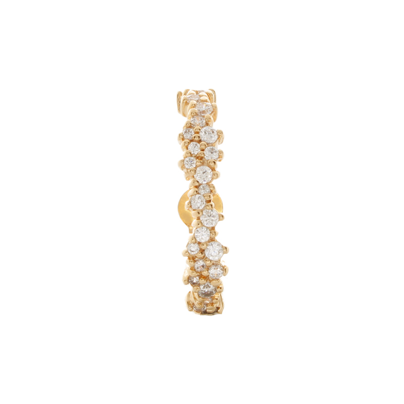 Boucle d'Oreille à l'Unité Plaqué Or C Big Zirc