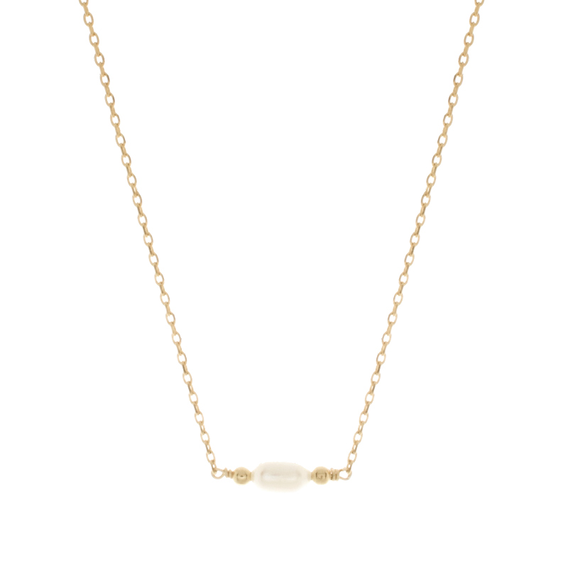 Collier Plaqué Or Perle Naturelle