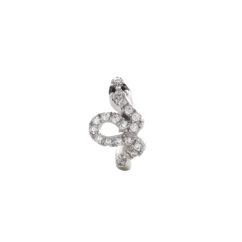 Créole Argent 925 à l'Unité Serpent Zircons