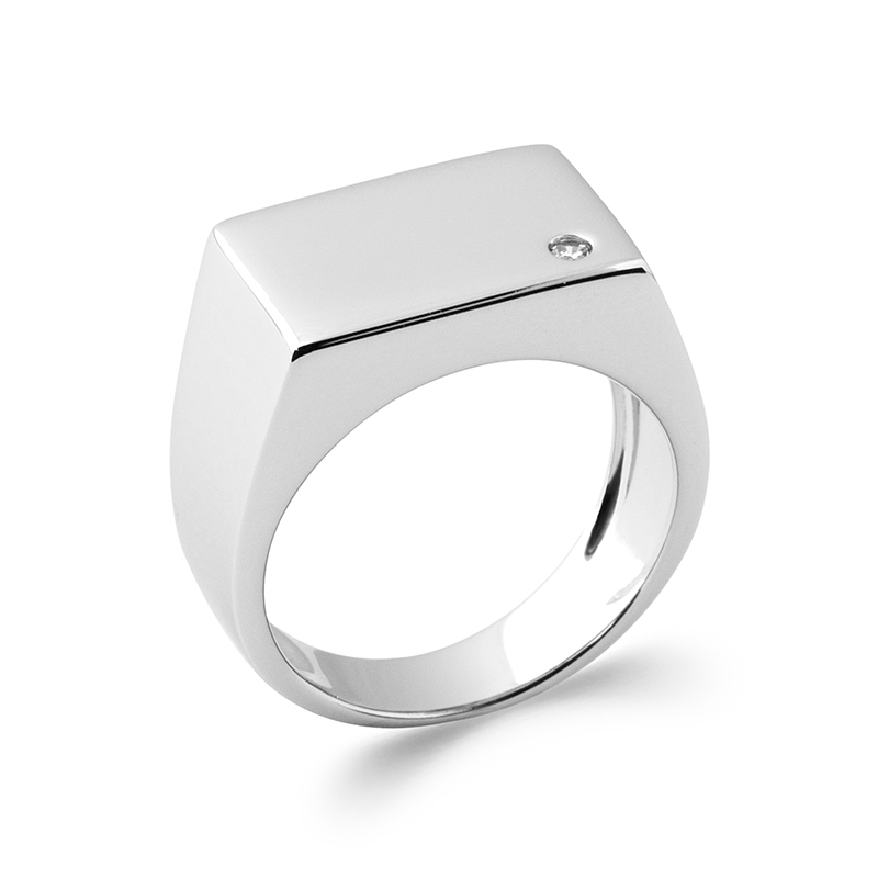Chevalière Argent 925 Homme Rectangle Zirc