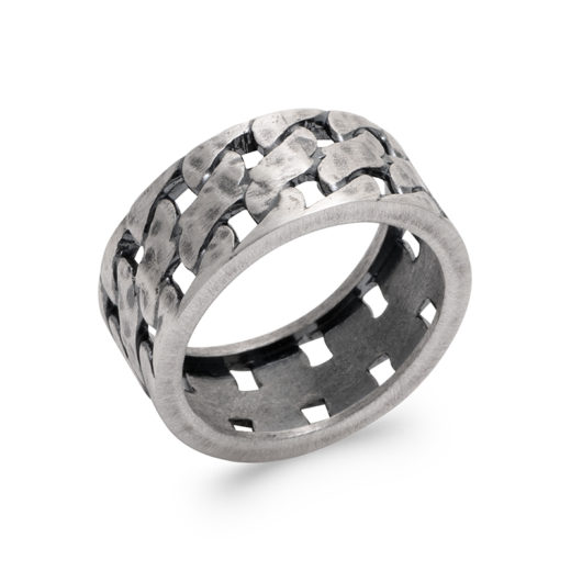 Bague Argent 925 Homme Anneau Chaines Matte