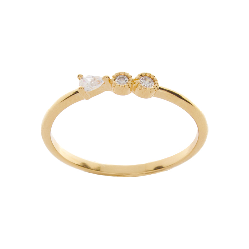 Bague Plaqué Or Lin
