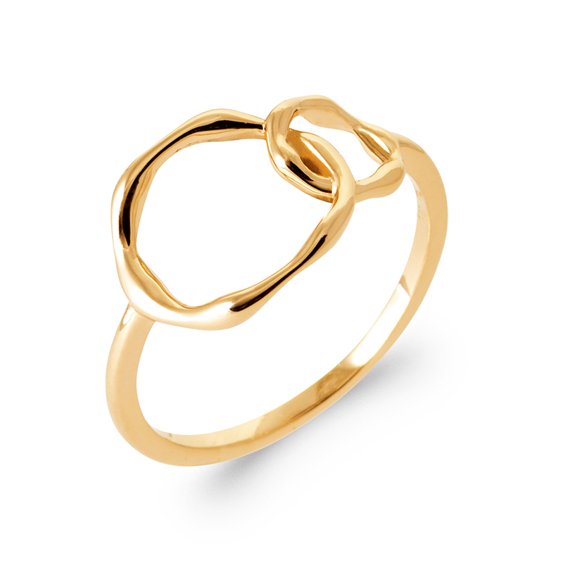 Bague Plaqué Or Deux Cercles
