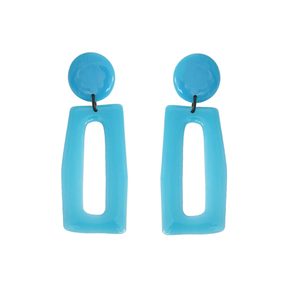 Boucles d'oreilles Thierry Joo Rectangle Turquoise