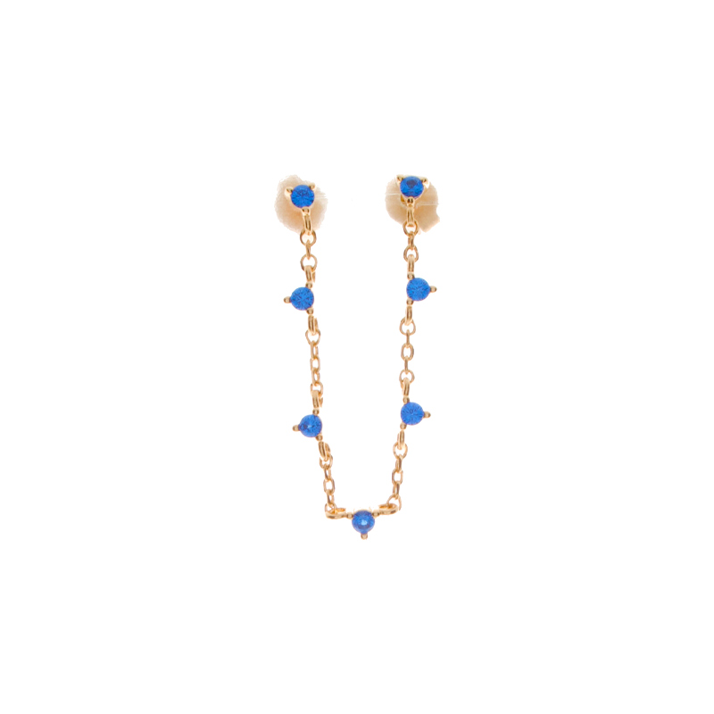 Boucle à l'unité Plaqué Or Blue Chaine
