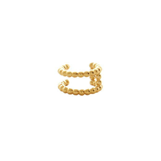 Bague d'oreille Plaqué Or Double Billes