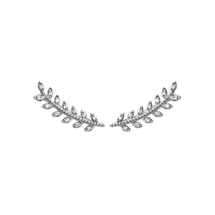Boucles d'oreilles Montantes Argent 925 Serties Epi