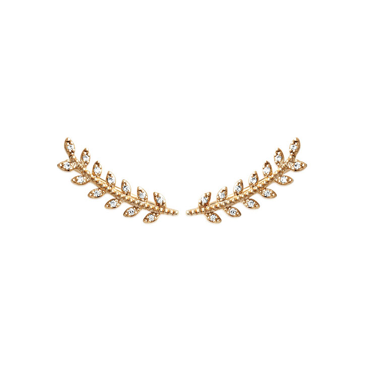 Boucles d'oreilles Montantes Plaqué Or Serties Epi