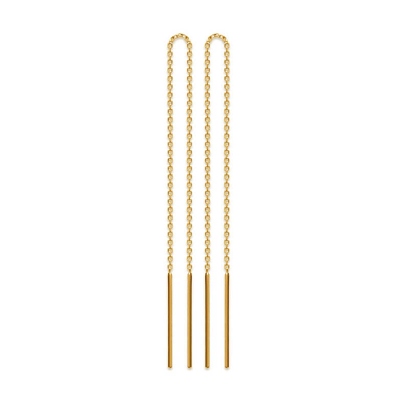 Boucles d'Oreilles Plaqué Or Chaines Simple