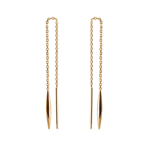 Boucles d'oreilles Plaqué Or Chaines Pendule