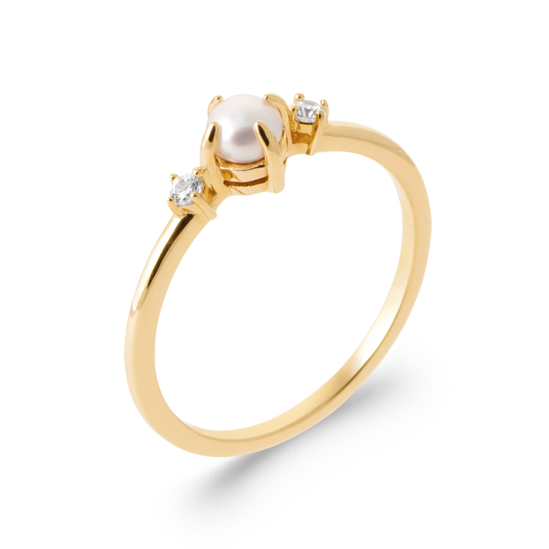 Bague Plaquée Or Perle de Culture