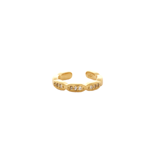 Bague d'oreille Plaqué Or Trois Partie Zircon