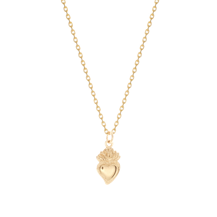Collier Plaqué Or Coeur Fle