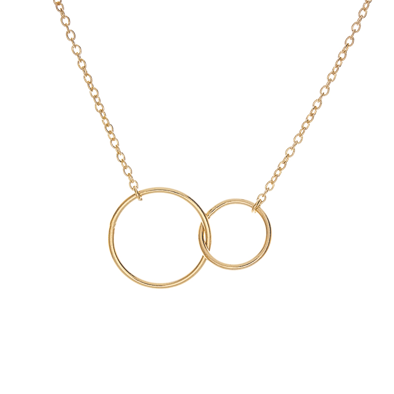 Collier Plaqué Or Deux Cercles