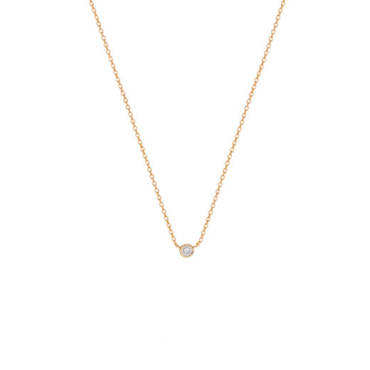 Collier Plaqué Or Di (Solitaire)